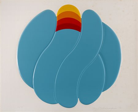 SHU TAKAHASHI (1930 - 1987) Blue ball 1973 Calcografia e serigrafia su carta...