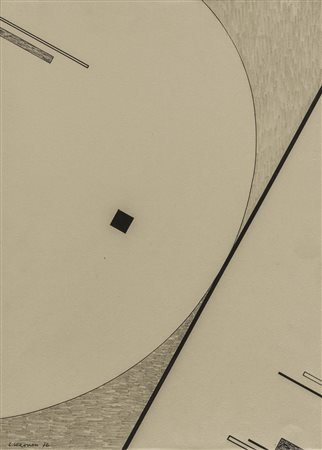 LUIGI VERONESI (1908 - 1998) Composizione 1976 China e matita su carta 41 x...