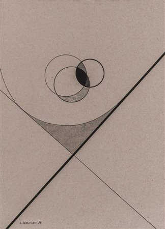 LUIGI VERONESI (1908 - 1998) Composizione 1976 China e matita su carta 41 x...