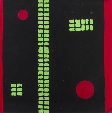 ENRICO BORDONI (1906 - 1969) Senza titolo Anni '60 Olio su tavola 78 x 78 cm...
