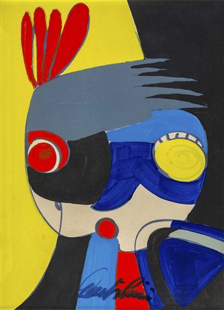 ALDO GENTILINI (1912 - 1982) Senza titolo Tempera su cartone 69 x 50 cm...