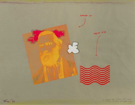 LUCA ALINARI (1943) Senza titolo 1970 Tecnica mista su carta Canson et...