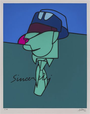 VALERIO ADAMI (1935) Sincerely Anni '70 Serigrafia, es. 5/75 78 x 61,7 cm...
