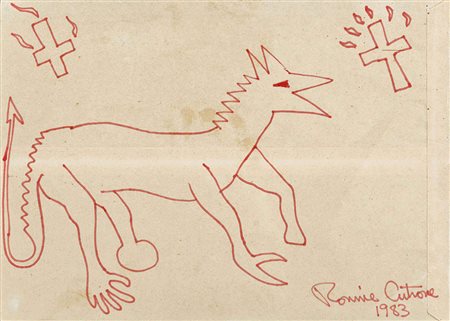 RONNIE CUTRONE (1948 - 2013) Senza titolo 1983 Pennarello su carta 25,7 x 36...