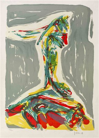 ASGER JORN (1914 - 1973) Jubilation Larmoyennageuse 1969 Litografia a colori...