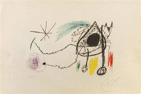 JOAN MIRÒ (1893 - 1983) Couverture pour l'exposition 'Sobreteixims i...