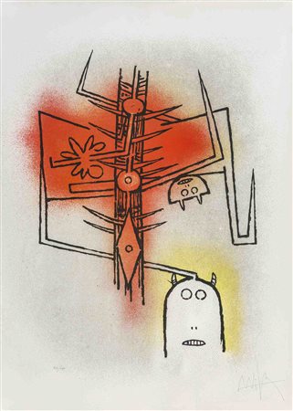 WILFREDO LAM (1902 - 1982) Le feu vert 1974 Cartella contenente sei...