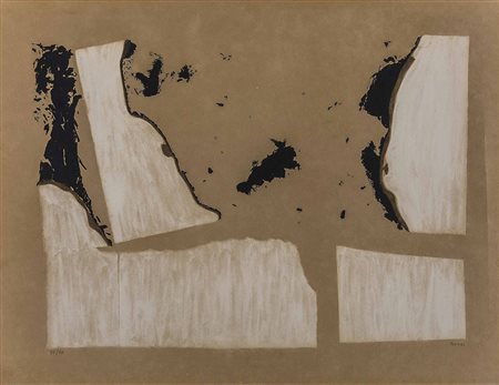 ALBERTO BURRI (1915 - 1995) Combustione 1959 Acquaforte e litografia, es....