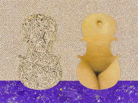 KOLAR JIRI (1914 - 2002) Eureka 1989 Collage su compensato 29,5 x 39,5 cm...