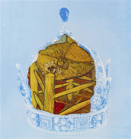 KOLAR JIRI (1914 - 2002) Corona reale spezzata con dentro frammento sedia di...