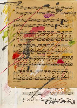 GIUSEPPE CHIARI (1926 - 2007) Senza titolo Tecnica mista e collage su...