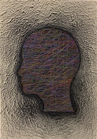 EDOARDO AGUZZI (1999) Ingegno 2019 Tecnica mista su tavola con applicazioni...