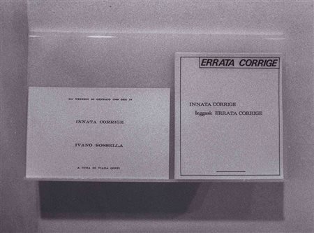 IVANO SOSSELLA (1952) Errata Corrige 1989 Documentazione (fotografie e...