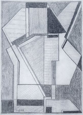 Mario Radice, Senza titolo, anni '60 Matita su carta, 35x20 cm Firma in basso...