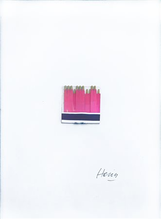 Raymon Hains, Saffa, 1974 Fiammiferi su carta, 31,5x21,5 cm Firma, data e...