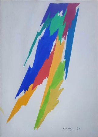 Piero Dorazio , Senza titolo, 1972 Gouache su carta, 49,2x36,2 cm Firma e...