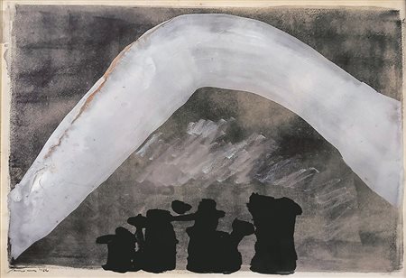 Giuseppe Santomaso, Senza titolo, 1964 Tecnica mista su carta intelata,...