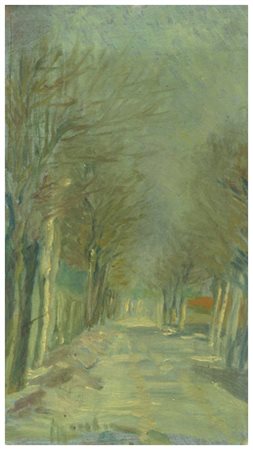 SANTI MACCHIA Pisa 1884 – Pisa 1964 Viale alle Cascine Olio su cartone 28 x...