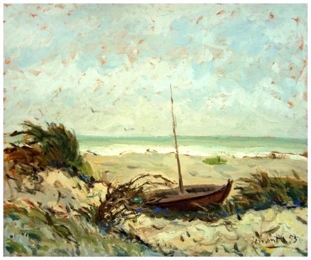 EUGENIO SEMENTA Firenze 1902 – Pisa 1958 Mare a Tirrenia 1955 Olio su cartone...