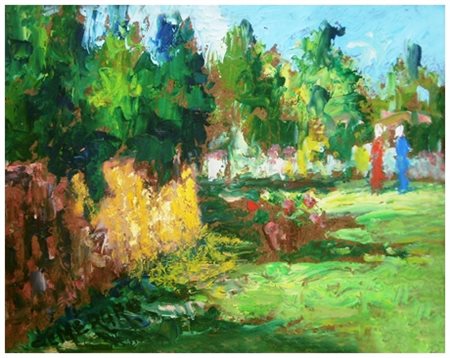 PIERO SEMERARO Trieste 1914 – Pisa 1998 Il muro della villa 1993 Olio su...