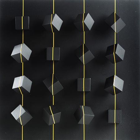 Rinaldo Nuzzolese 1918 - 1988 Prospettico E/1 - 1974 tecnica 16 cubi in legno...