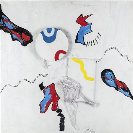 Sergio Dangelo 1932 Senza titolo - 1963 tecnica Tempera e collage di legno e...