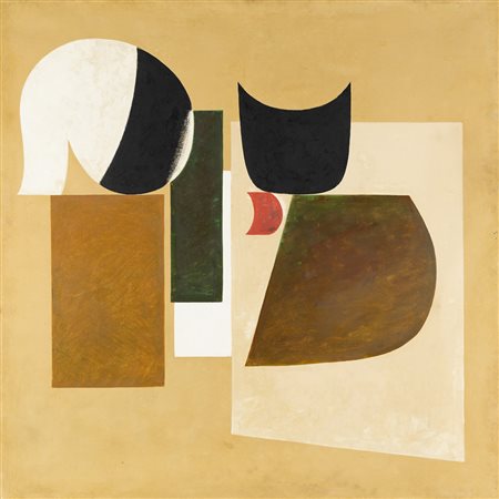 Fathi Goudah Saad 1935 Astratto di 4 caratteri tecnica Olio su tela...