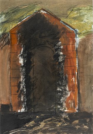 Nanni Valentini 1932 - 1985 Casa tecnica Tecnica mista su tela Dimensioni cm....