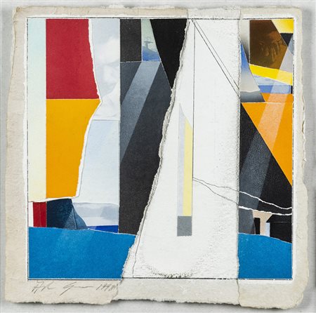 Angelo Cagnone 1941 Senza titolo - 1998 tecnica Tecnica mista e collage su...