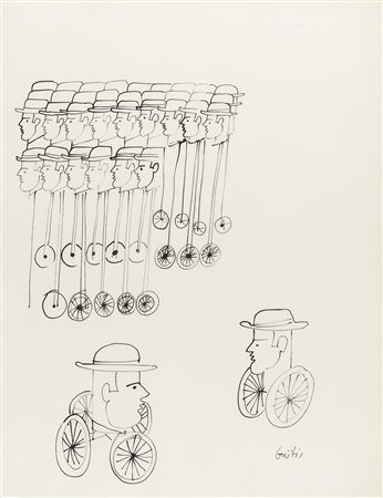 Yannis Gaitis 1923 - 1984 Senza titolo tecnica Inchiostro su carta Dimensioni...