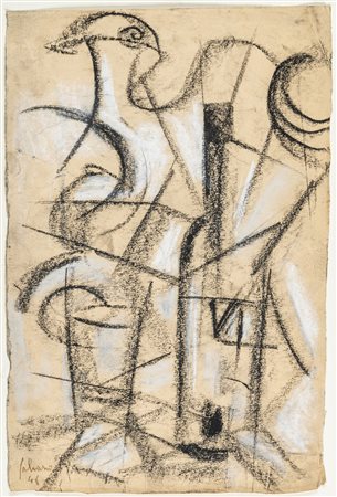 Albino Galvano 1907 - 1991 Senza titolo - 1948 tecnica Carboncino su carta...