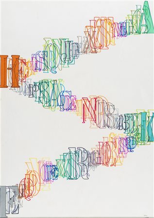 Guglielmo Achille Cavellini 1914 - 1990 Senza titolo - 1989 tecnica...