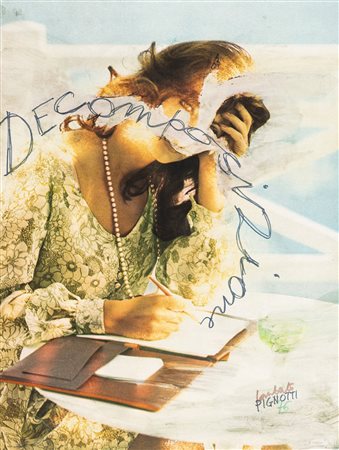 Lamberto Pignotti 1926 Decomposizione - 1976 tecnica Tecnica mista su carta...
