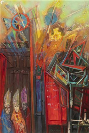 Aldo Borgonzoni 1913 - 2004 Personaggi - CTA 121 - 1972-73 tecnica Olio e...