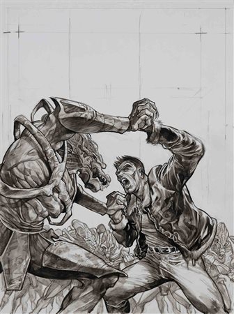 FABIO CELONI (1971) Brad Barron Copertina Omnibus vol. 2 2017 Tecnica mista...