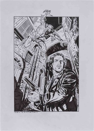 ANDREA DEL CAMPO (1978) Dampyr 2011 Matita e china su carta 35 x 25 cm...