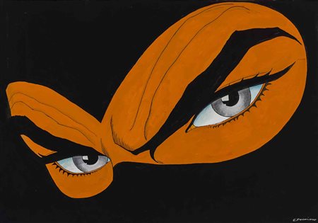 ENZO FACCIOLO (1931) Diabolik 2018 Tecnica mista su cartoncino...