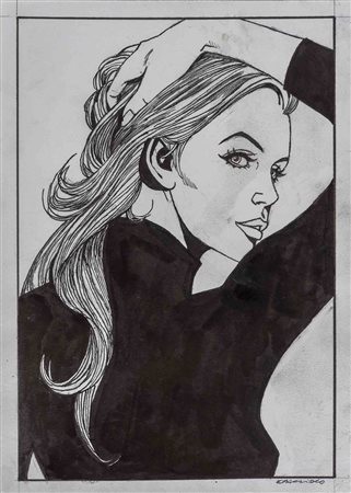 ENZO FACCIOLO (1931) Eva Kant 2018 Matita e china su carta 24 x 17 cm Tavola...