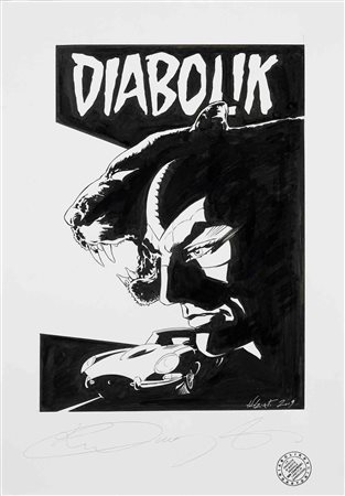 RICCARDO NUNZIATI (1974) Diabolik e pantera 2018 Matita e china su carta...