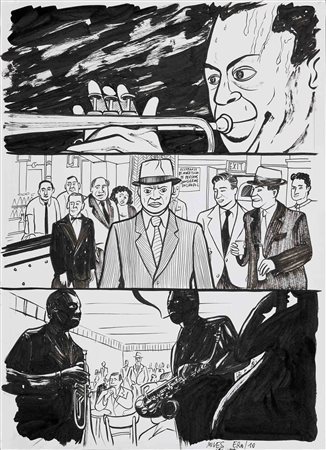 LUCIO RUVIDOTTI (1986) Miles 2018 China su carta Fabriano 33 x 24 cm...