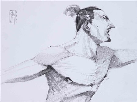 PAOLO CASTALDI (1982) Zlatan 2018 Matita su carta 21 x 28 cm Firmata e datata...