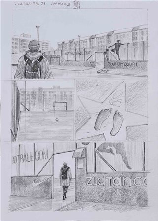 PAOLO CASTALDI (1982) Zlatan 2018 Matita su carta 28,5 x 20,5 cm Firmata e...