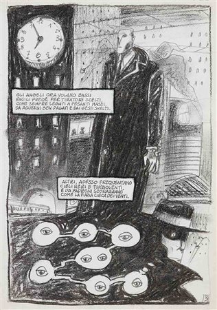 MAURO CICARE' (1957) L'enigma del condominio, tavola 3 2006 Matita e china su...