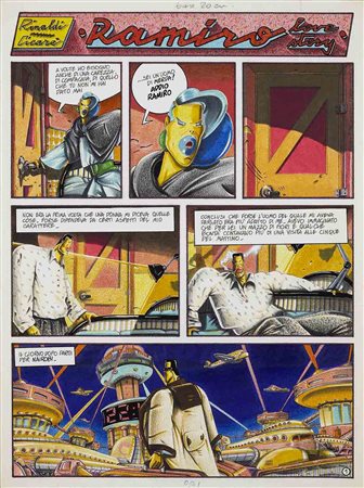 MAURO CICARE' (1957) Ramiro n° 9, pag. 1 Tecnica mista su carta 40 x 30 cm