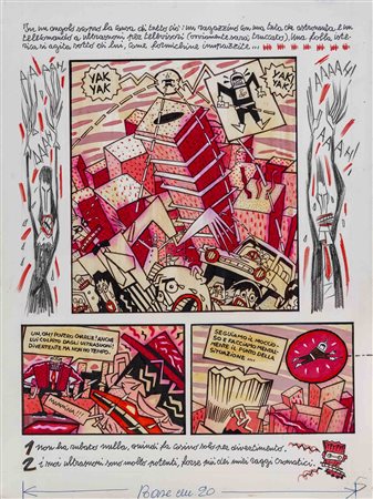 MASSIMO GIACON (1961) Chromorama, tavola 5/9 1984 Tecnica mista su carta 45 x...