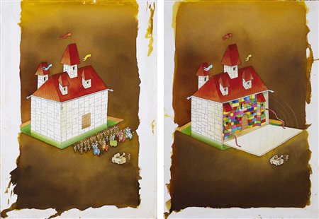 MARCELLO JORI (1951) Minus Acrilici diluiti su carta Fabriano 50 x 35 cm...