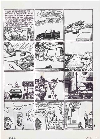 ANDREA PAZIENZA (1956 - 1988) Zanardi Pacco, tavola 9 1981 Pennarello su...