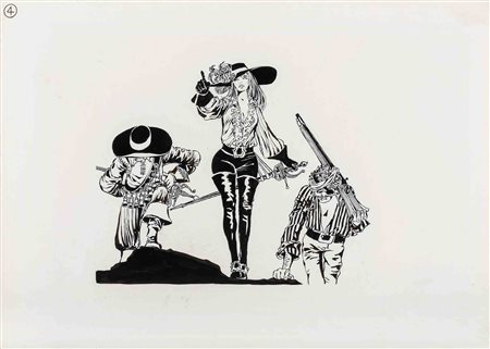 GUIDO CREPAX (1933 - 2003) Terry 1972 China su cartoncino Schoeller 36,4 x...