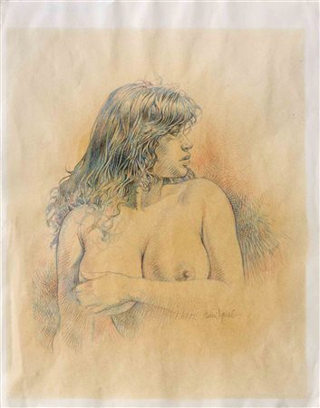 PAOLO ELEUTERI SERPIERI (1944) Druuna Pastelli colorati su carta 29,5 x 23 cm...