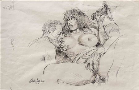 PAOLO ELEUTERI SERPIERI (1944) Druuna con tre uomini (Immagine censurata -...